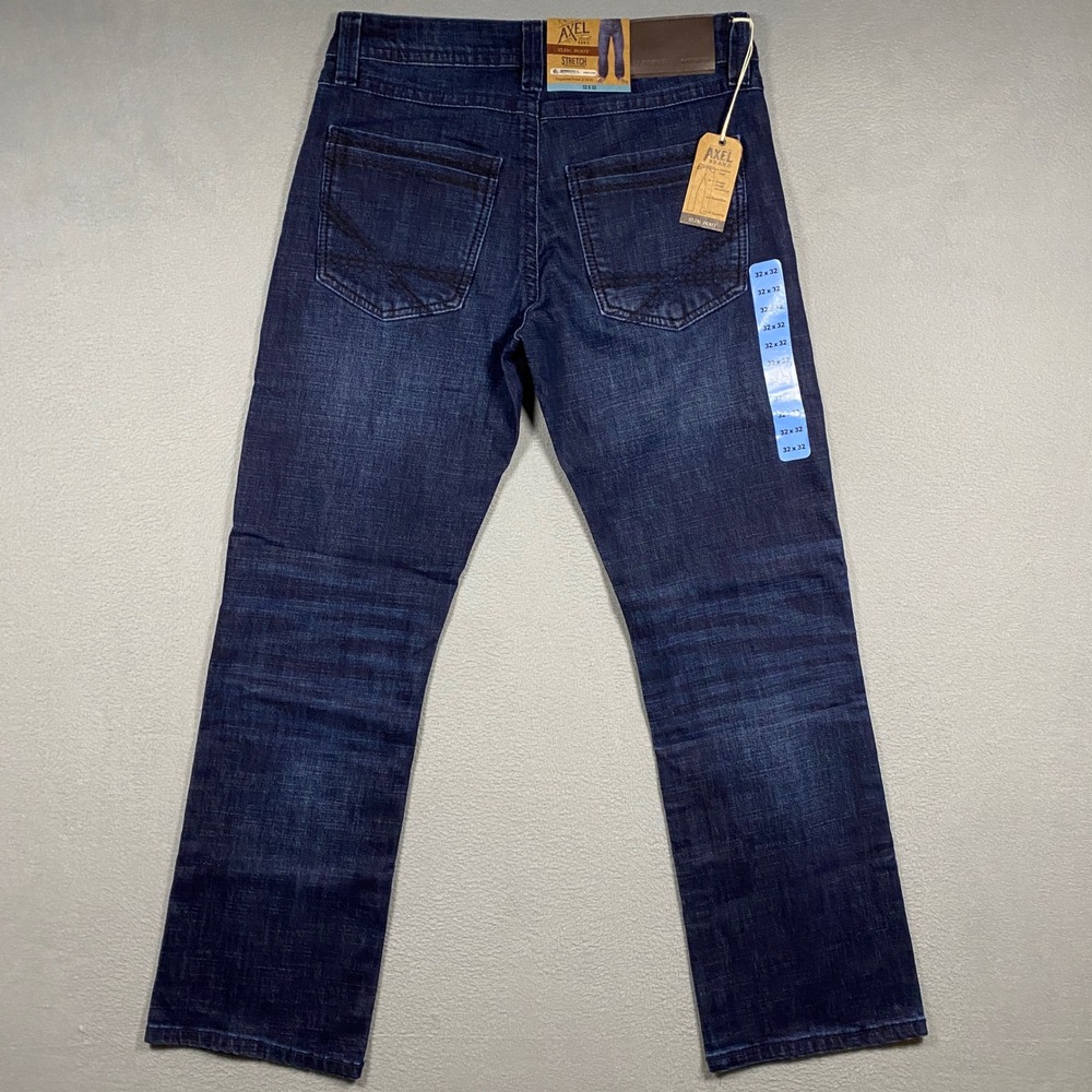 Axel Slim Boot Jeans Mens 32x32 Dark Wash Stretch Denim AXMB0110